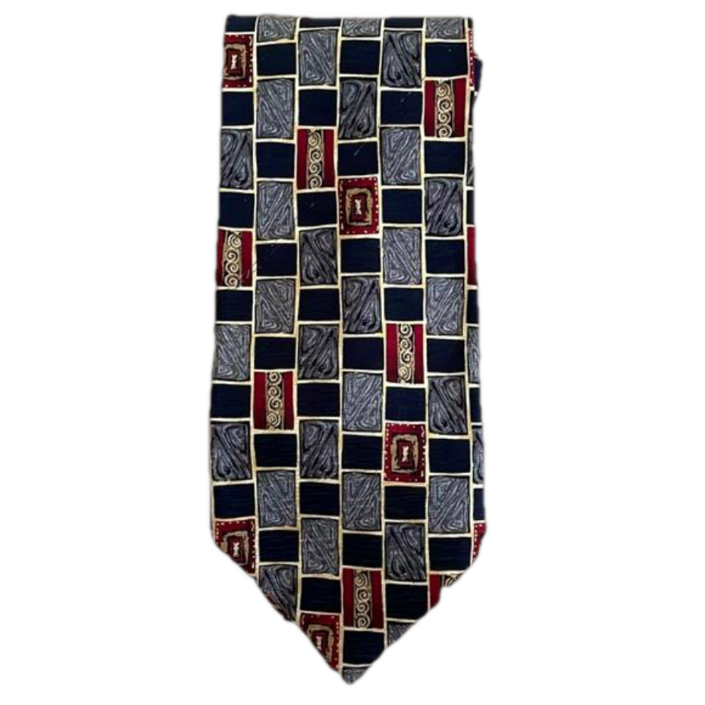 Tesoro Rosso Silk Geometric Tie